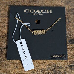 NWT Coach Women's Signature Quilted Tube Slider necklace